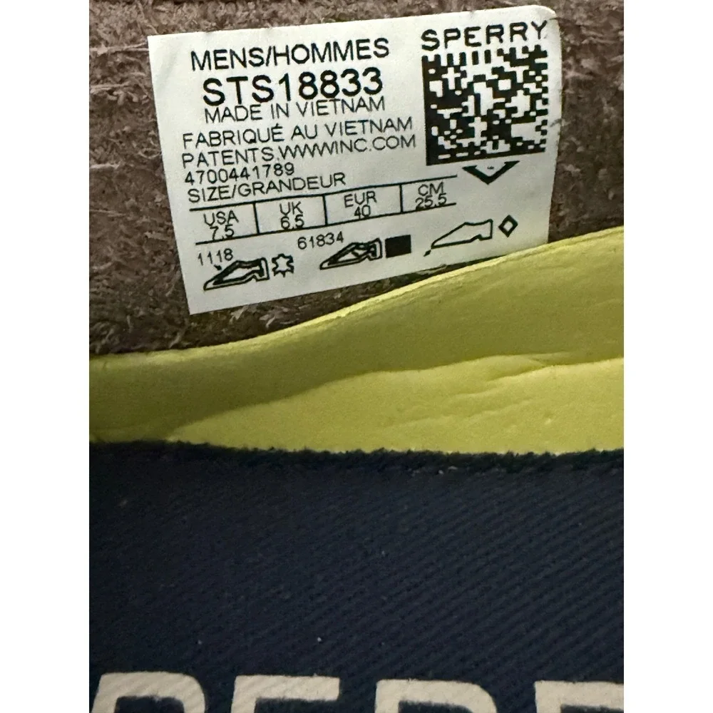 Sperry Top-Sider Mens 7.5‎ Grey Leather Authentic Original Boat Shoes STS18833